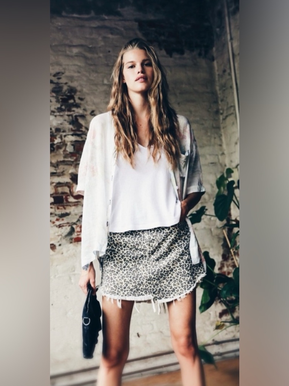 Free People Leopard Print Mini Skirt